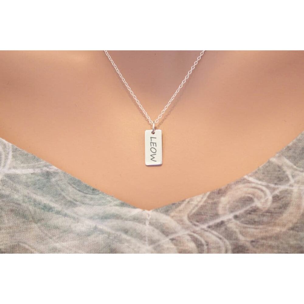 Sterling Silver LEOW Charm Necklace